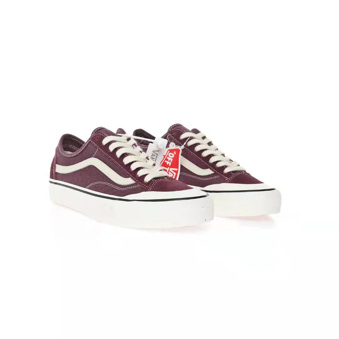 Vans Style 136 Decon VR3 Mens Womens - Burgundy/White VN0A4BX9BRG Shoes