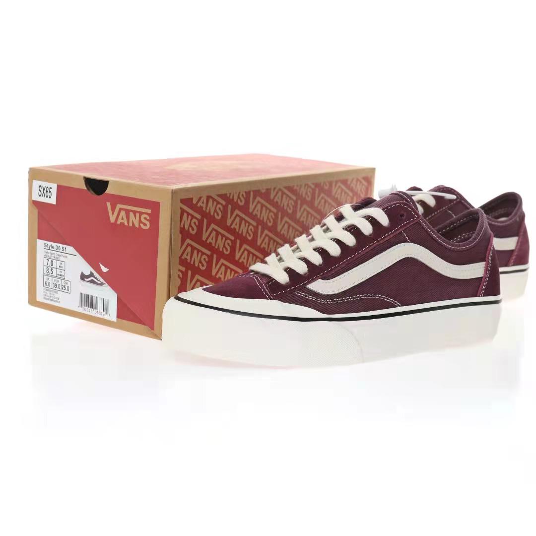 Vans Style 136 Decon VR3 Mens Womens - Burgundy/White VN0A4BX9BRG Shoes