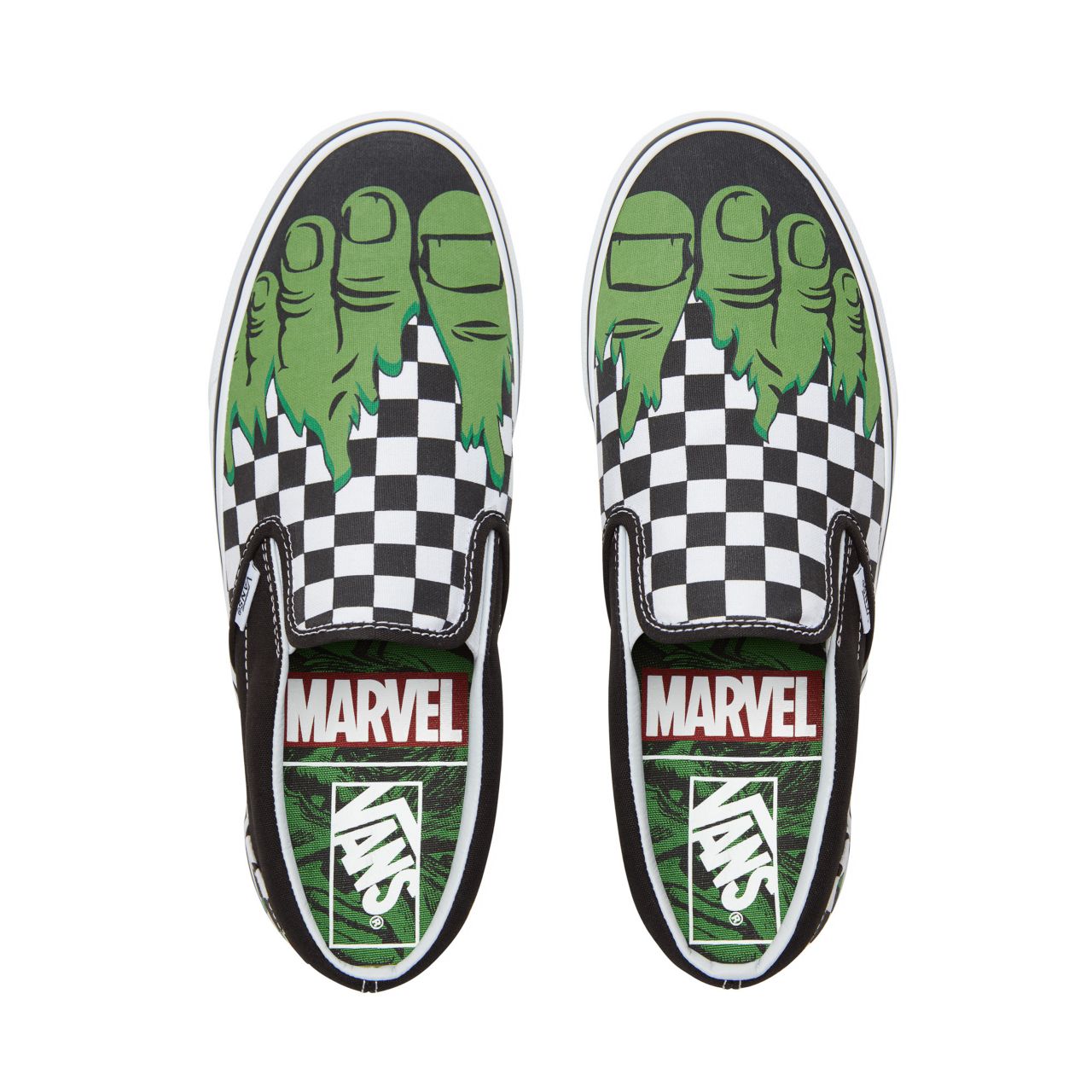 Vans X Marvel Classic Slip-On Classic Mens Womens - (Marvel) Hulk/Checkerboard VA38F7U44 Shoes