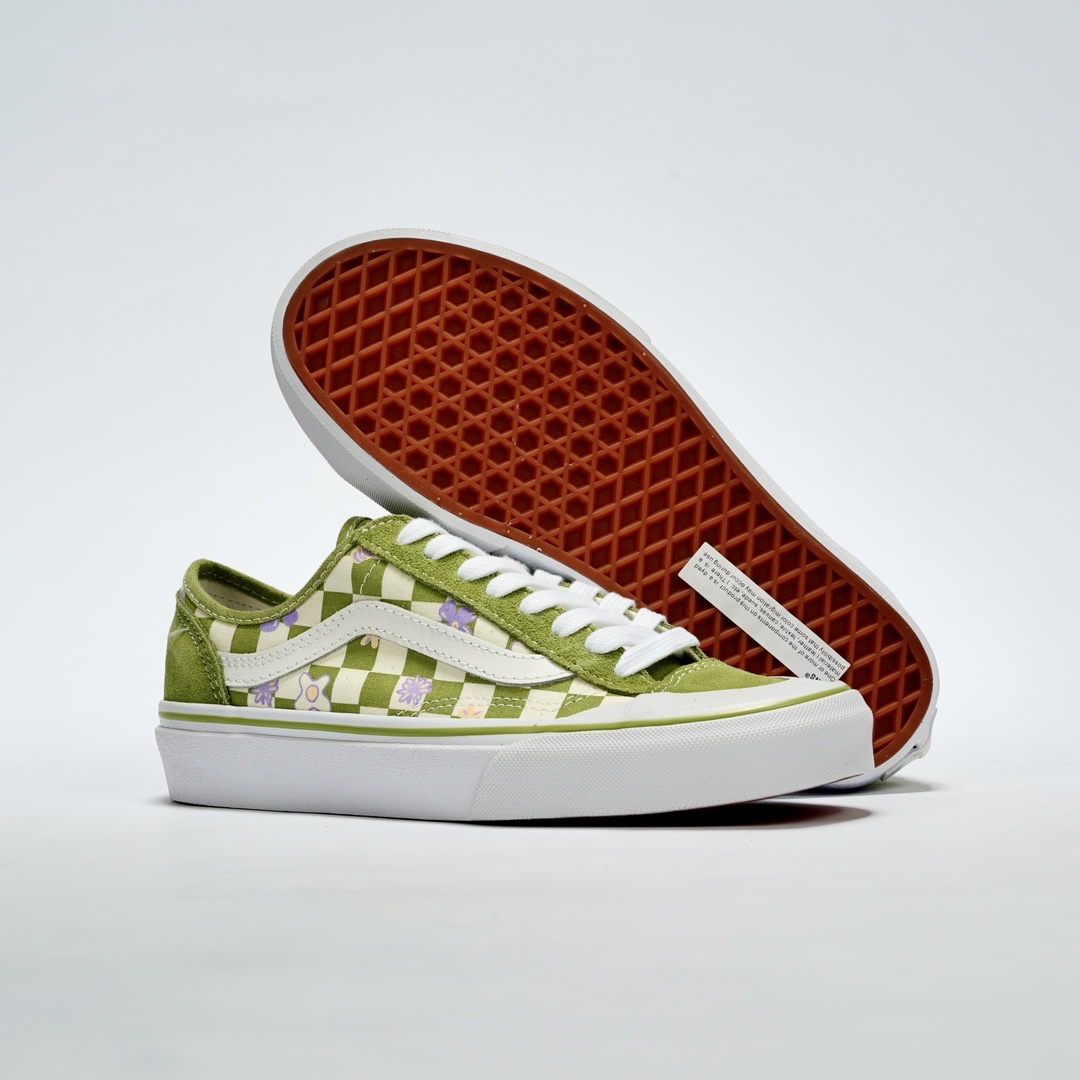 Vans Wallpaper Style 36 Decon SF Checkered Floral Mens Womens - Green/White VN0A5KS9CCF-1 Shoes