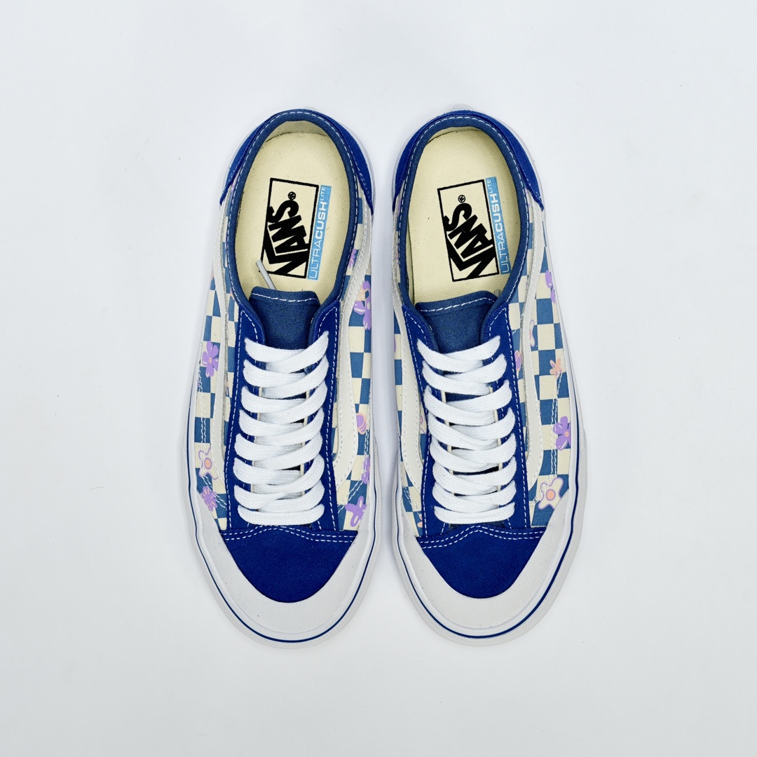 Vans Wallpaper Style 36 Decon SF Checkered Floral Mens Womens - Blue/White VN0A5KS9CCG-1 Shoes