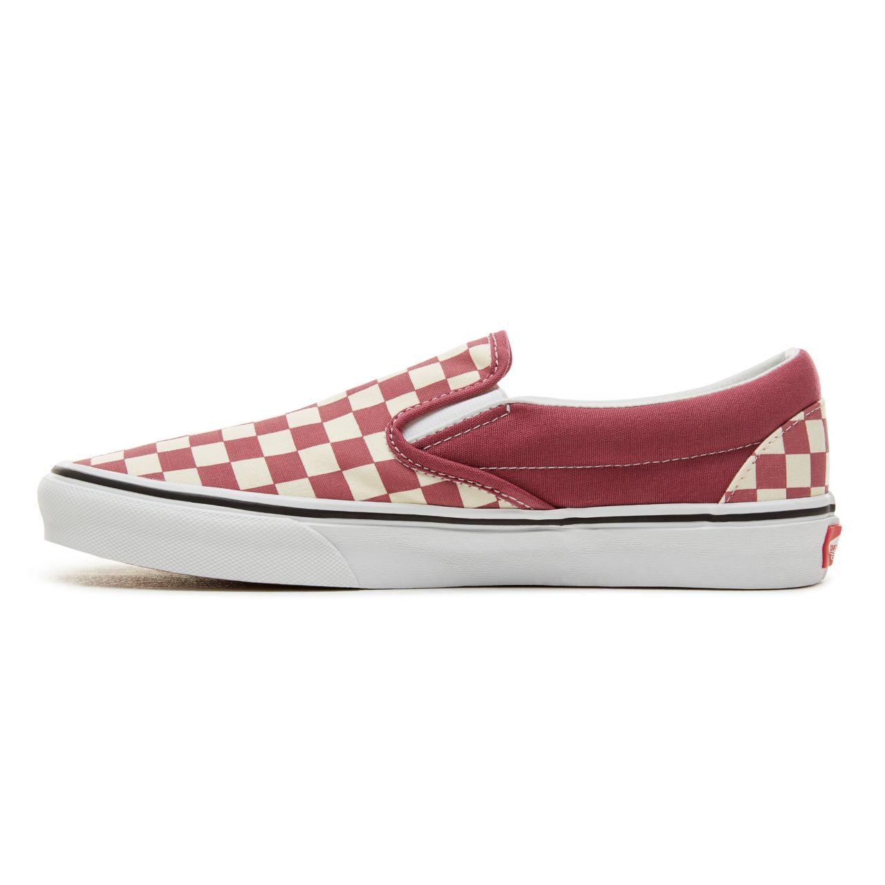 Vans Color Theory Checkerboard Classic Slip-On Classic (Unisex) Mens Womens - (Checkerboard) Dry Rose/White VA38F7U7A Shoes