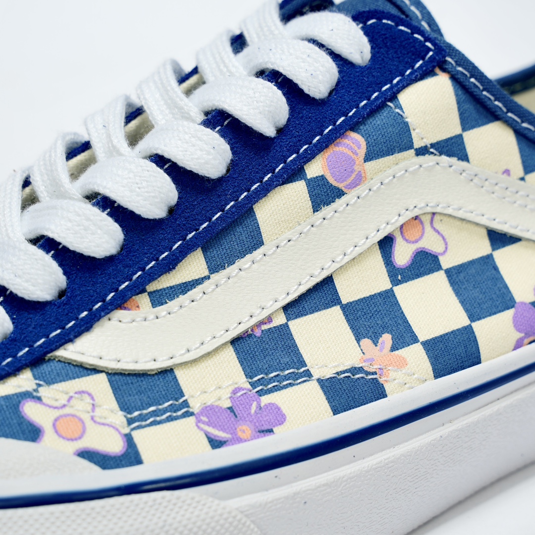 Vans Wallpaper Style 36 Decon SF Checkered Floral Mens Womens - Blue/White VN0A5KS9CCG-1 Shoes