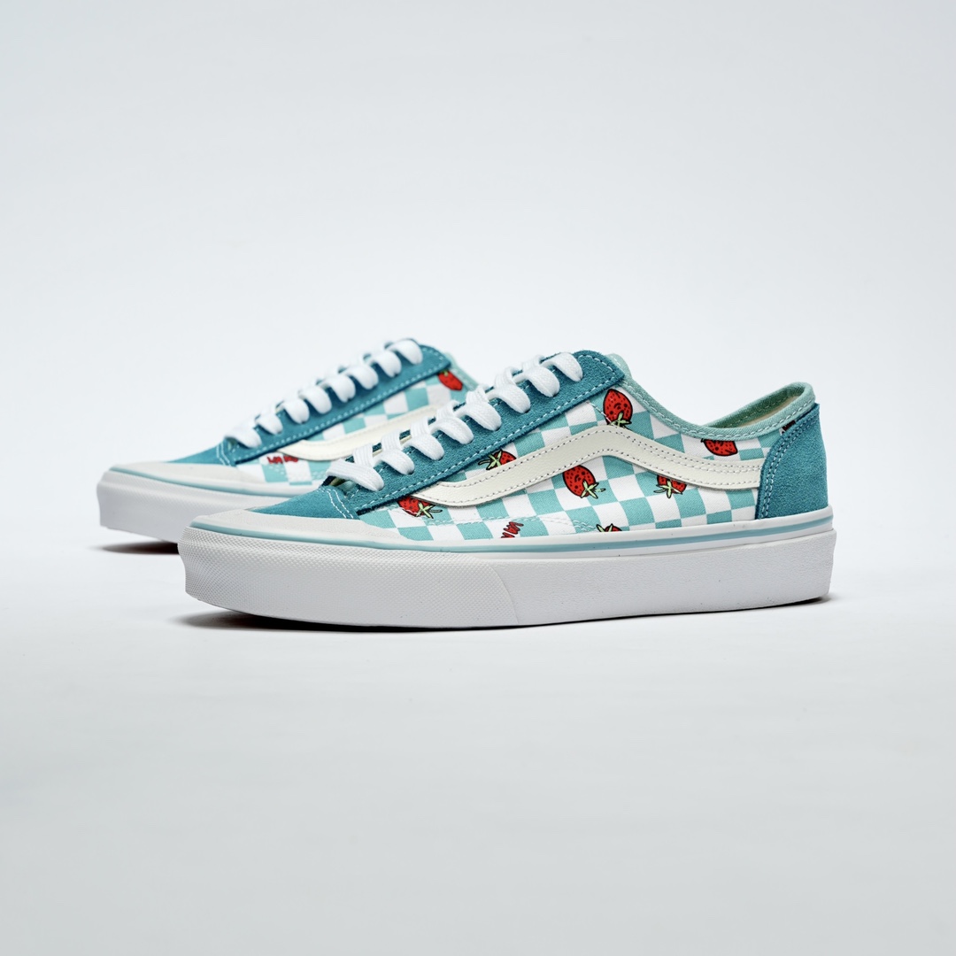 Vans Wallpaper Style 36 Decon SF Checkered Strawberry Mens Womens - Green/White VN0A5KS9LTB-1 Shoes