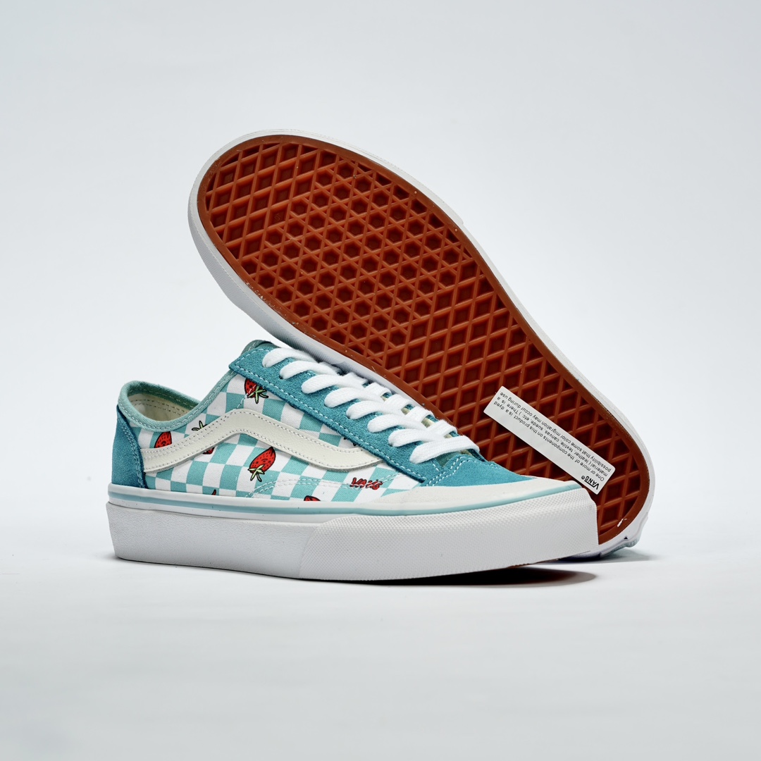 Vans Wallpaper Style 36 Decon SF Checkered Strawberry Mens Womens - Green/White VN0A5KS9LTB-1 Shoes