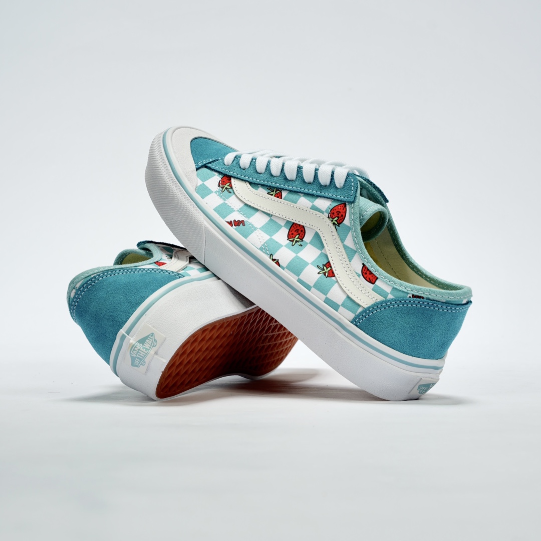 Vans Wallpaper Style 36 Decon SF Checkered Strawberry Mens Womens - Green/White VN0A5KS9LTB-1 Shoes