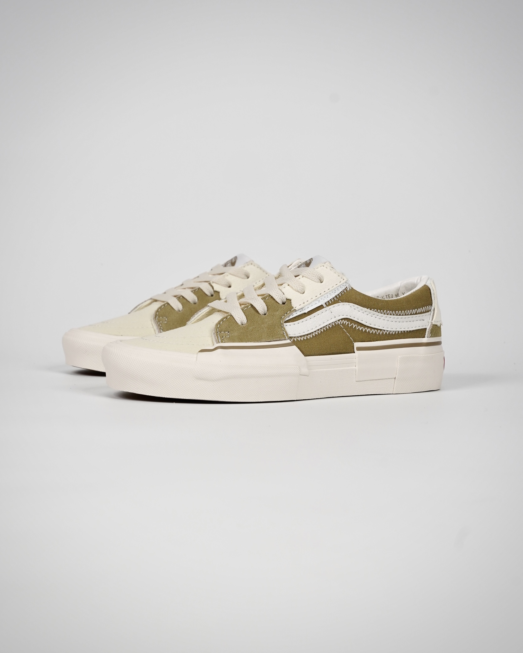 Vans Sk8-Low Reconstruct Mens Womens - Baige/White VN0009QSCNI Shoes