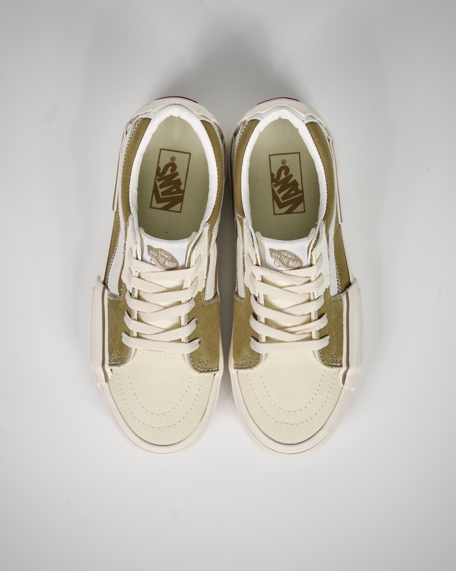 Vans Sk8-Low Reconstruct Mens Womens - Baige/White VN0009QSCNI Shoes