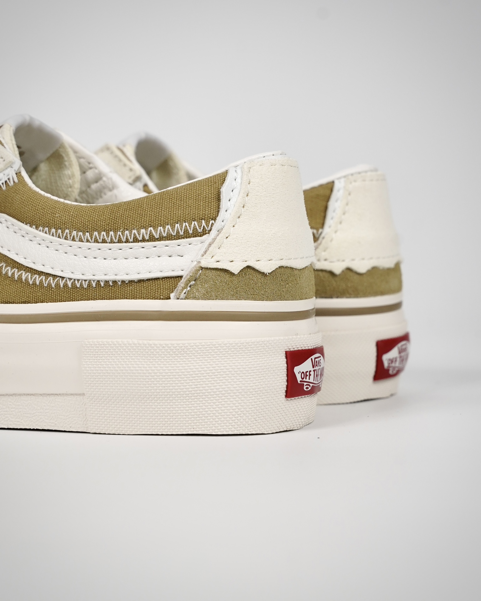 Vans Sk8-Low Reconstruct Mens Womens - Baige/White VN0009QSCNI Shoes