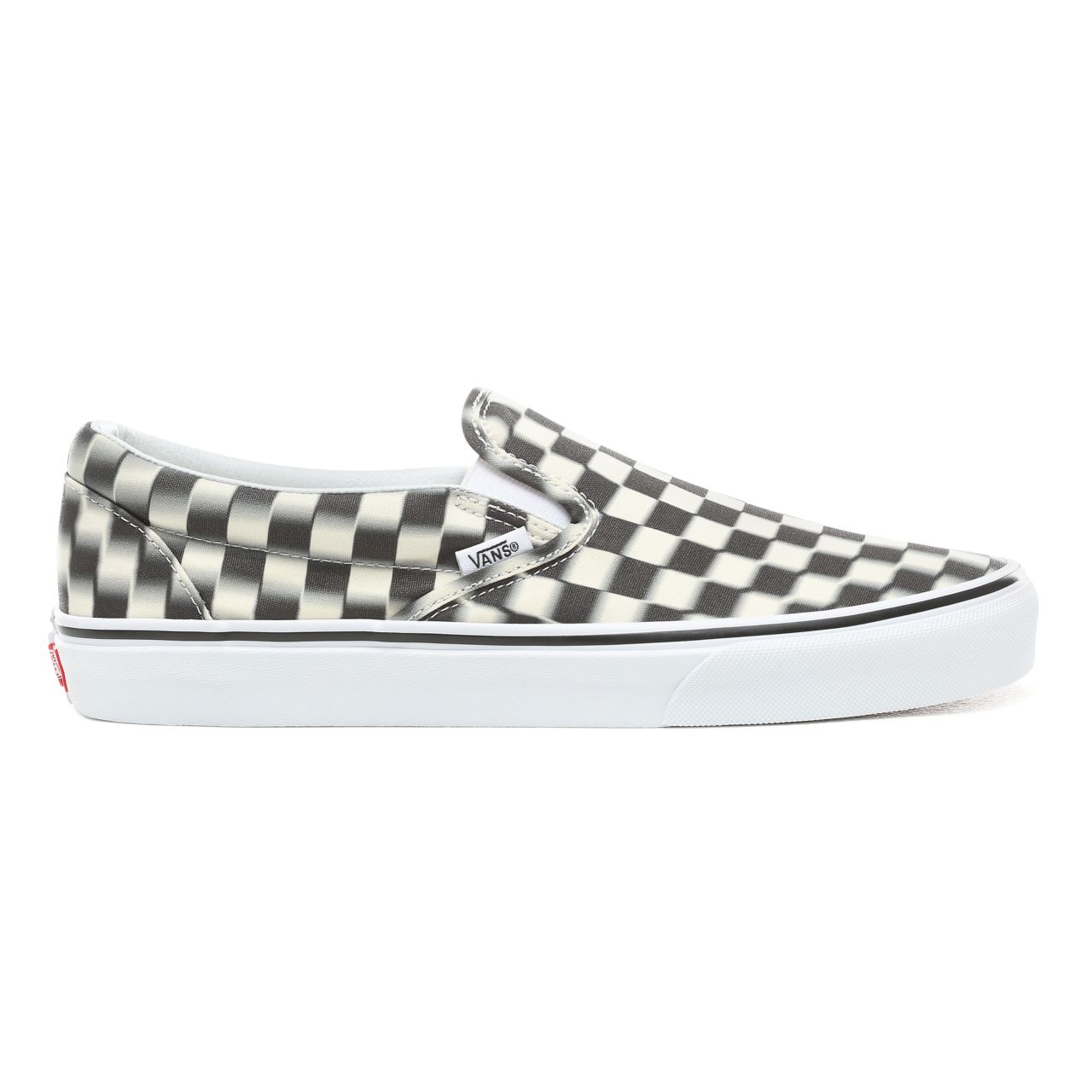 Vans Blur Check Slip-On Classic Mens Womens - (Blur Check) Black/Classic White VN0A38F7VJM Shoes