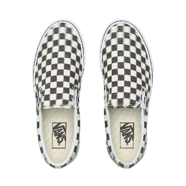 Vans Blur Check Slip-On Classic Mens Womens - (Blur Check) Black/Classic White VN0A38F7VJM Shoes