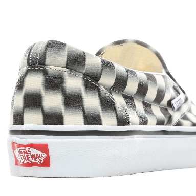 Vans Blur Check Slip-On Classic Mens Womens - (Blur Check) Black/Classic White VN0A38F7VJM Shoes