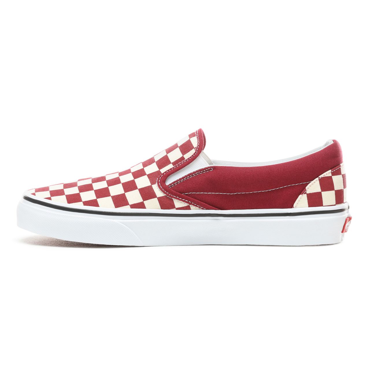 Vans Checkerboard Slip-On Classic Mens Womens - (Checkerboard) Rumba Red/True White VN0A38F7VLW Shoes