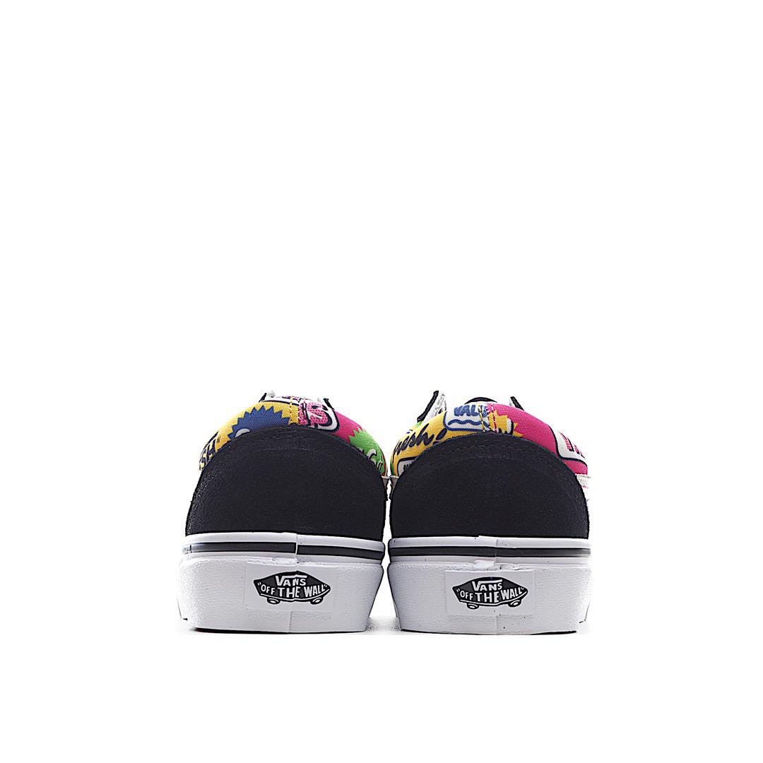 Vans Old Skool Colored Letters Mens Womens - Multi Color/Black VN0A3WKT4RR Shoes