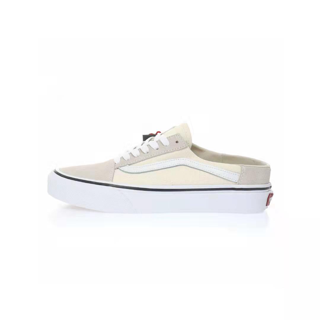 Vans Old Skool Mule Mens Womens - Classic White/True White VN0A3MUSFRL Shoes