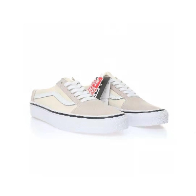 Vans Old Skool Mule Mens Womens - Classic White/True White VN0A3MUSFRL Shoes