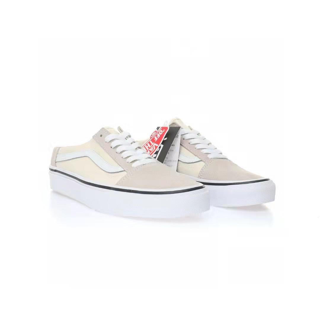 Vans Old Skool Mule Mens Womens - Classic White/True White VN0A3MUSFRL Shoes