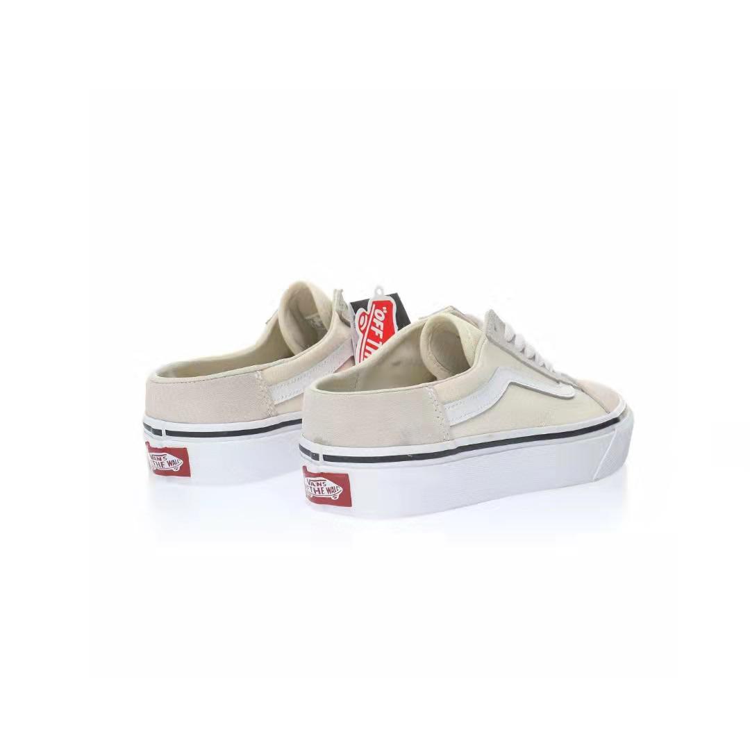 Vans Old Skool Mule Mens Womens - Classic White/True White VN0A3MUSFRL Shoes