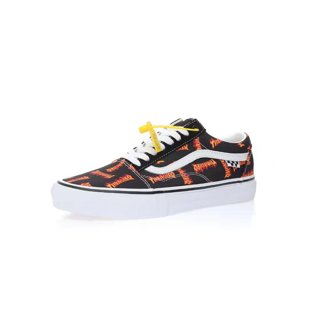 Vans Old Skool Thrasher All Over Flame Logo Mens Womens - Black/Multi VN0005W0BML Shoes