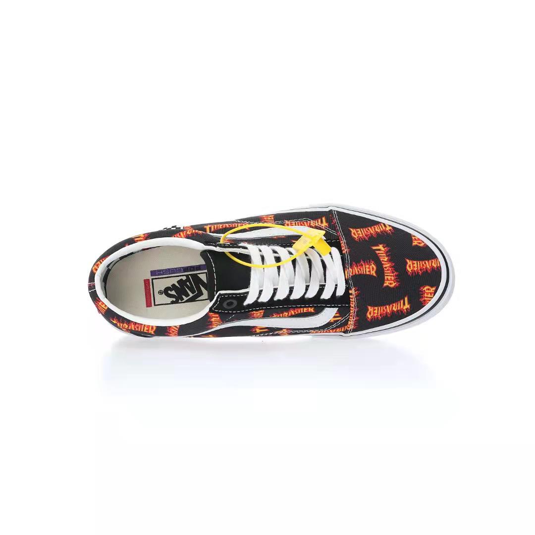 Vans Old Skool Thrasher All Over Flame Logo Mens Womens - Black/Multi VN0005W0BML Shoes