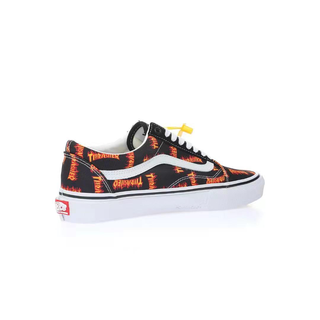 Vans Old Skool Thrasher All Over Flame Logo Mens Womens - Black/Multi VN0005W0BML Shoes