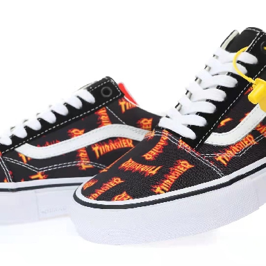 Vans Old Skool Thrasher All Over Flame Logo Mens Womens - Black/Multi VN0005W0BML Shoes