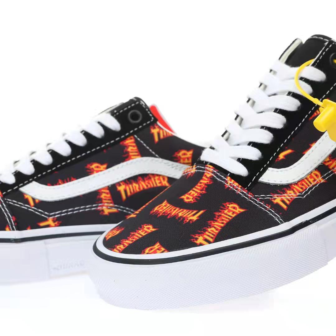 Vans Old Skool Thrasher All Over Flame Logo Mens Womens - Black/Multi VN0005W0BML Shoes