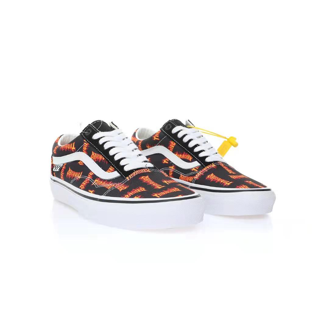 Vans Old Skool Thrasher All Over Flame Logo Mens Womens - Black/Multi VN0005W0BML Shoes