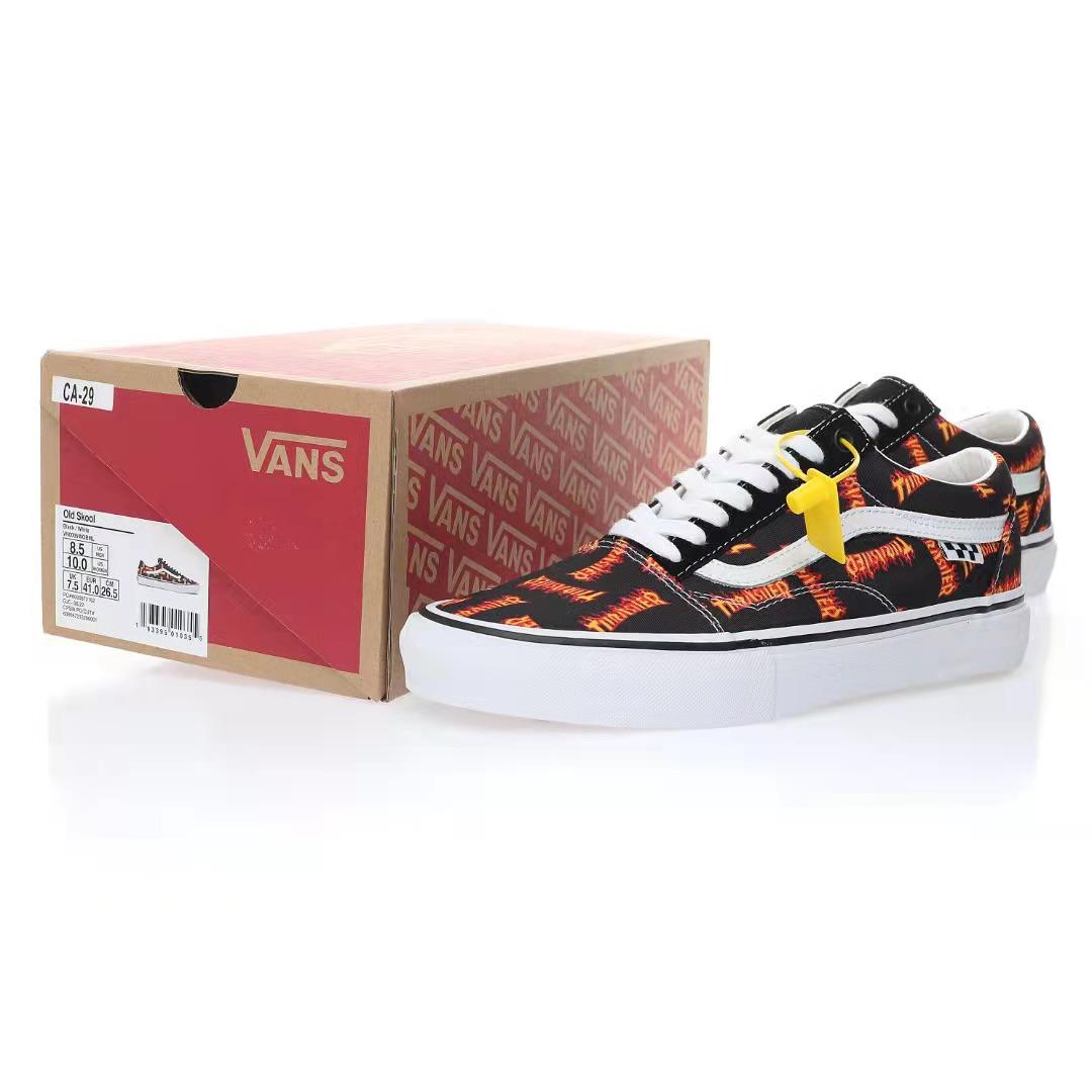 Vans Old Skool Thrasher All Over Flame Logo Mens Womens - Black/Multi VN0005W0BML Shoes