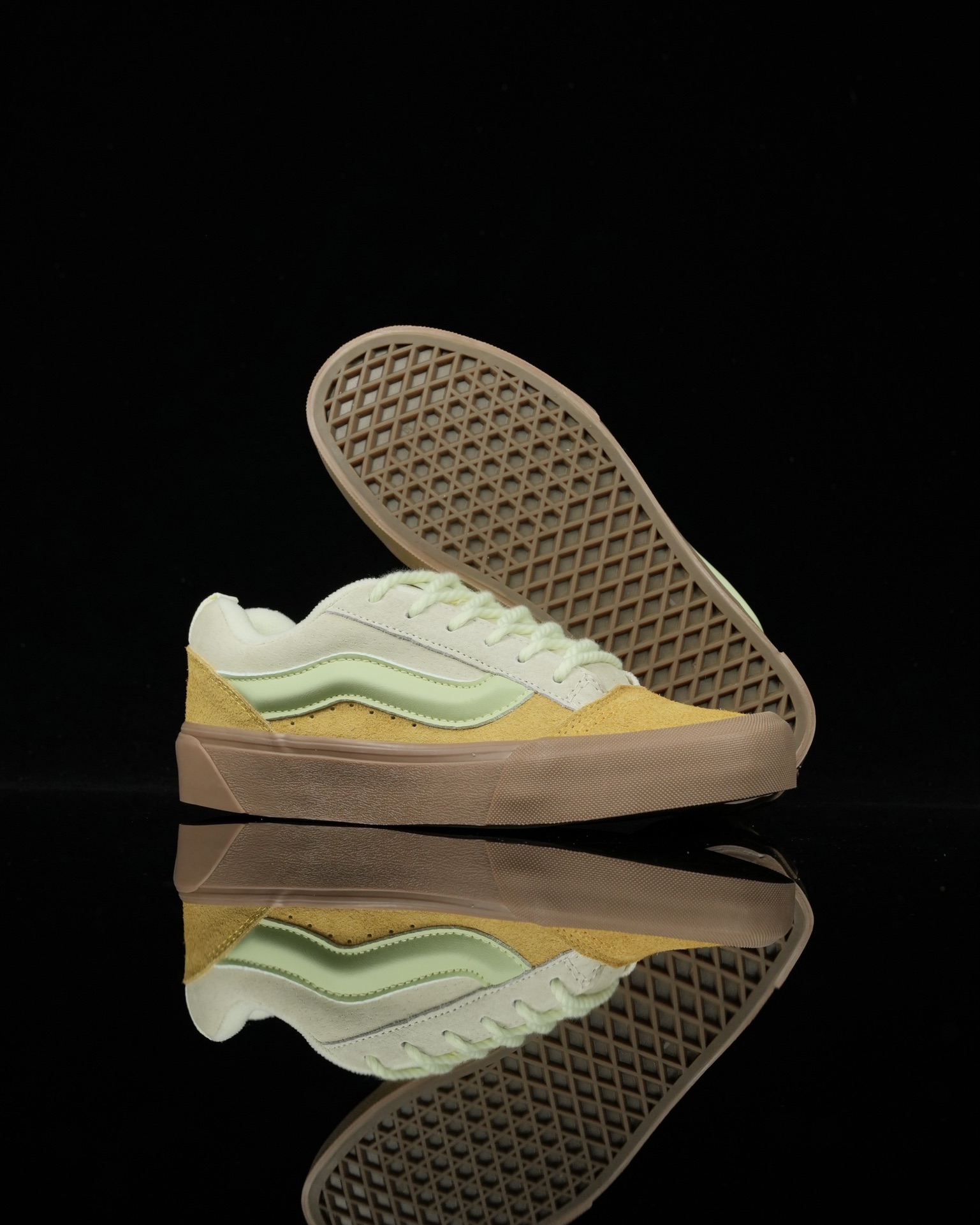 Vans Knu Skool Freshly Baked Bread Mens Womens - Yellow/Green/Gum VN0009QCCOP Shoes