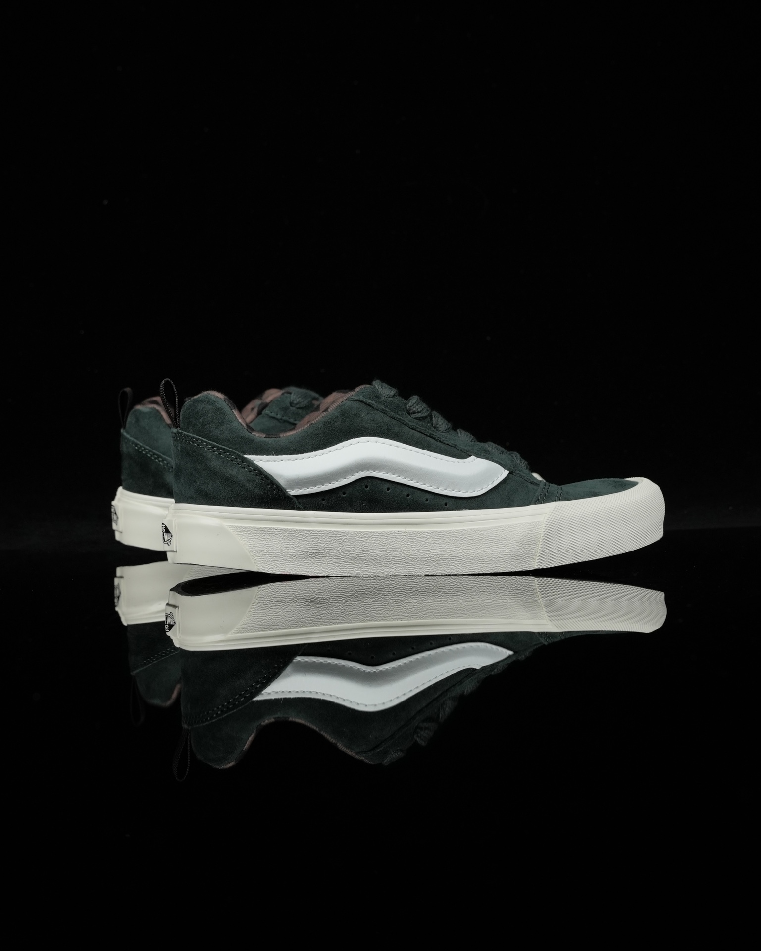 Vans Knu Skool Mens Womens - Drak Green/White/Brown VN0009QCOLV-1 Shoes