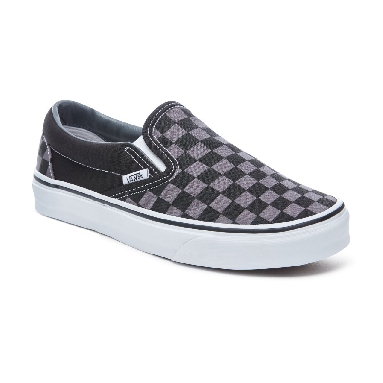 Vans Checkerboard Classic Slip-On Classic Mens Womens - (Checkerboard) Black/Pewter VEYEBPJ Shoes