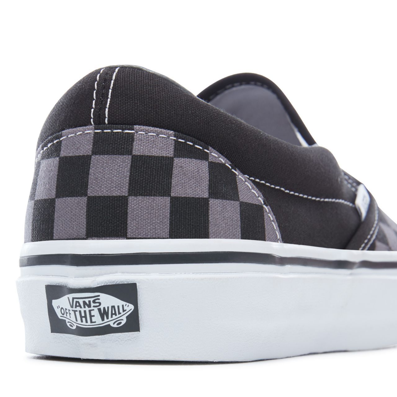 Vans Checkerboard Classic Slip-On Classic Mens Womens - (Checkerboard) Black/Pewter VEYEBPJ Shoes