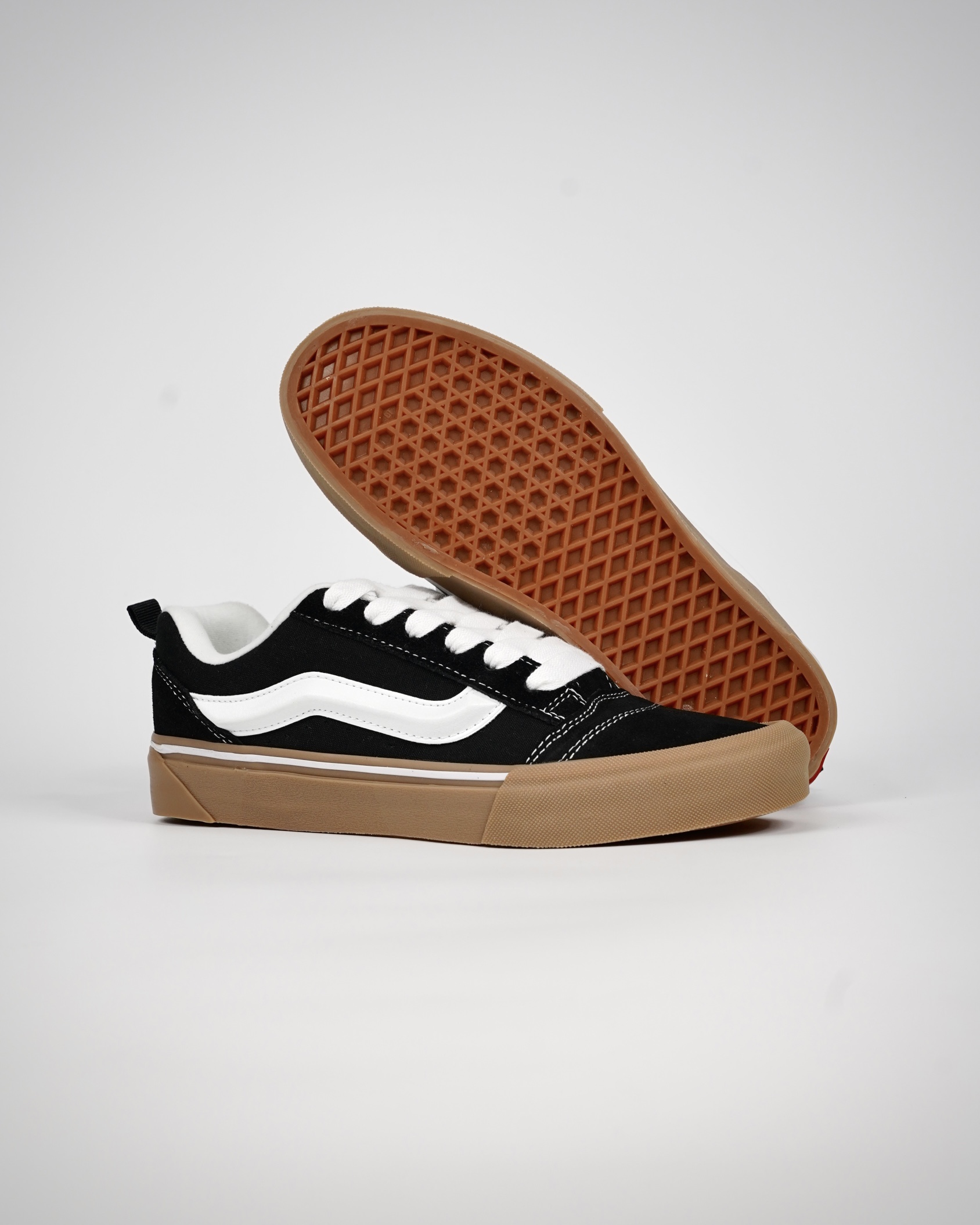 Imran Potato x Vans Knu Skool Mens Womens - Black/White/Gum VN0009QCB9M-1 Shoes