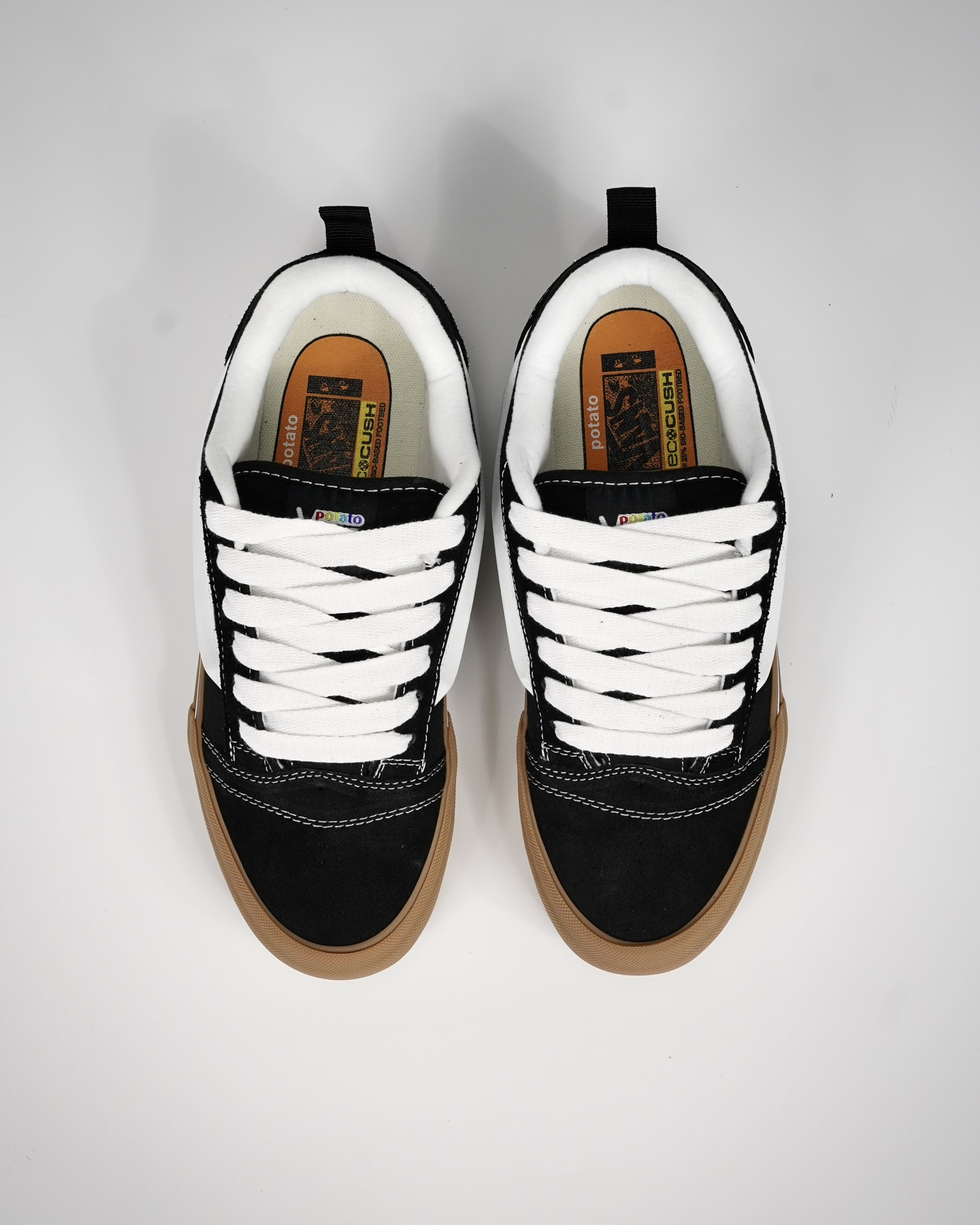 Imran Potato x Vans Knu Skool Mens Womens - Black/White/Gum VN0009QCB9M-1 Shoes