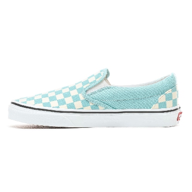 Vans Checkerboard Slip-On Classic Mens Womens - (Checkerboard) Aqua Haze/True White VN0A38F7VLU Shoes