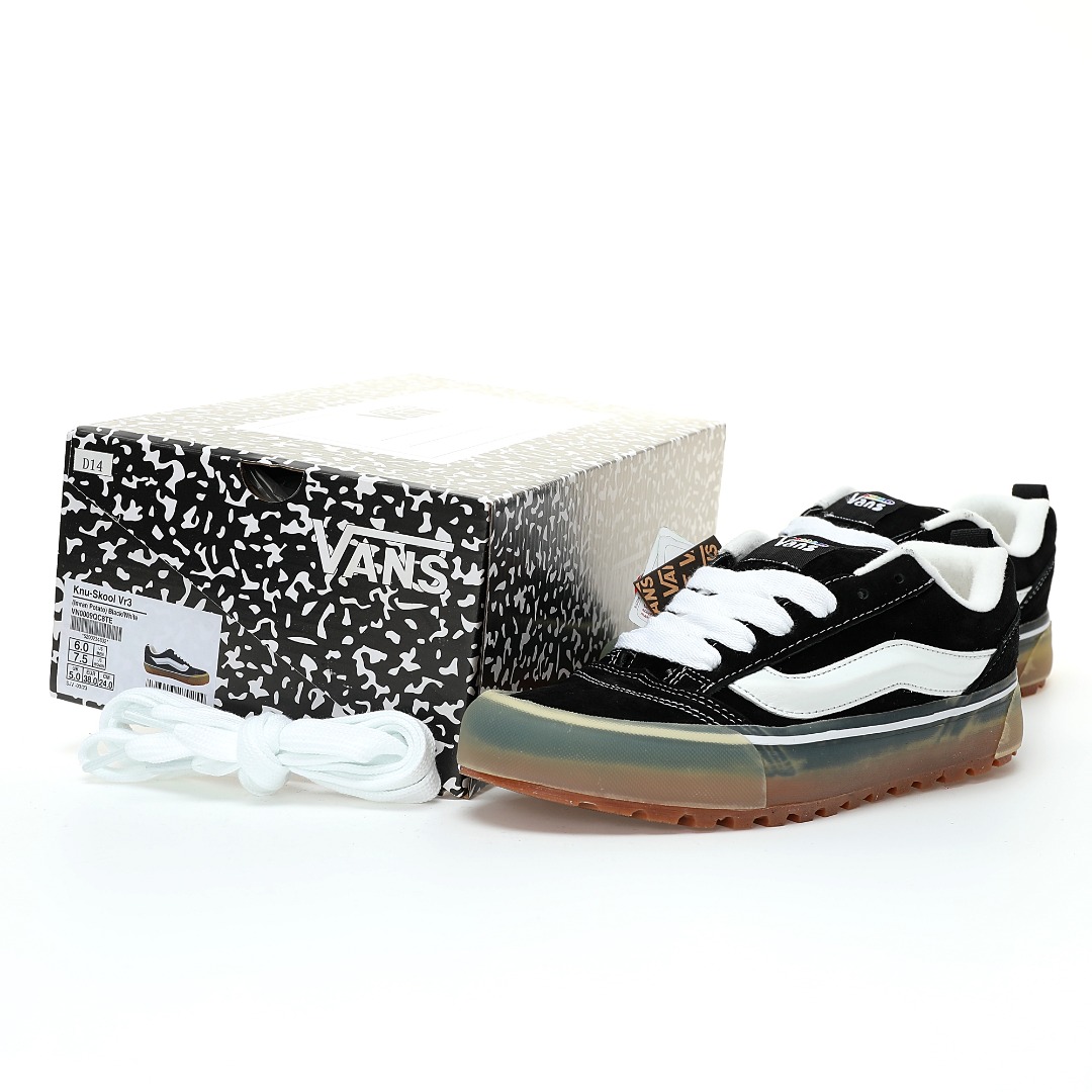 Imran Potato x Vans Knu Skool Vr3 Mens Womens - Black/White VN000E3QBX9-2 Shoes