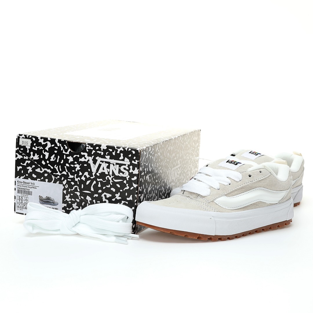 Imran Potato x Vans Knu Skool Vr3 Mens Womens - Beige/White VN000E3QBX9-3 Shoes