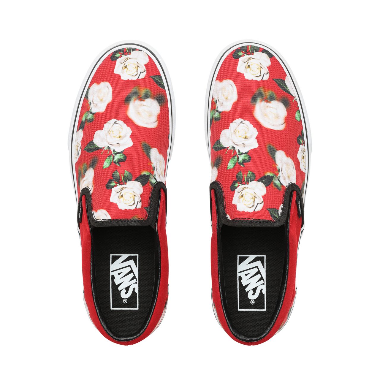 Vans Romantic Floral Slip-On Classic Mens Womens - (Romantic Floral) Chili Pepper/True White VN0A38F7VMI Shoes