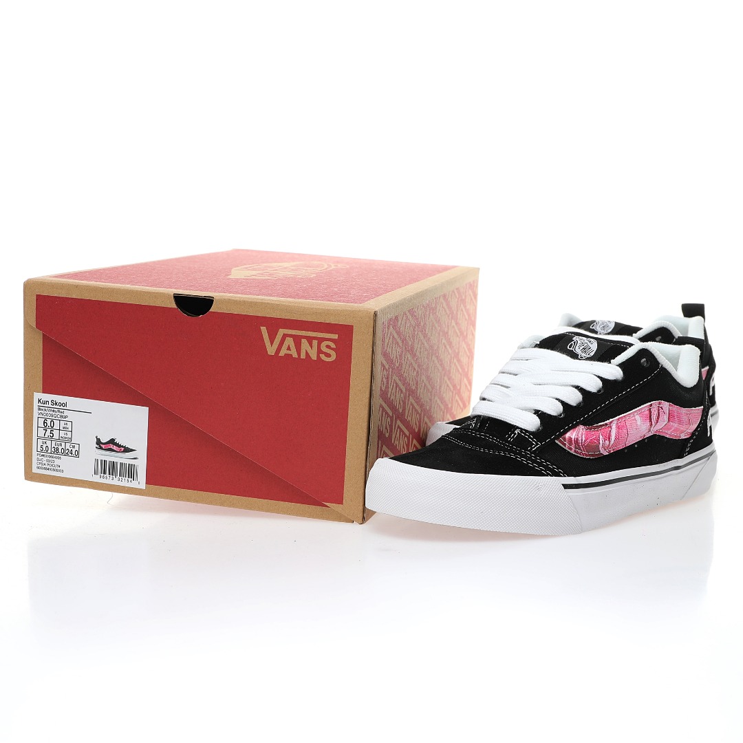 Vans x Peaches KNU Skool Mens Womens - Black/Pink/White VN0009QCB9P Shoes