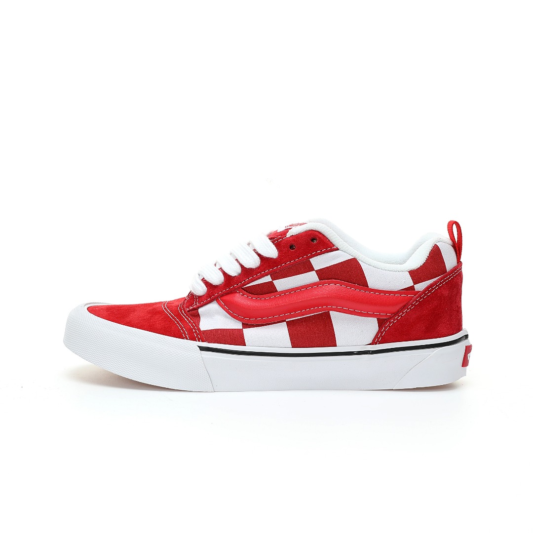 Vans Knu Skool Checkerboard Mens Womens - Mega Check Red/White VN0009QCRED Shoes