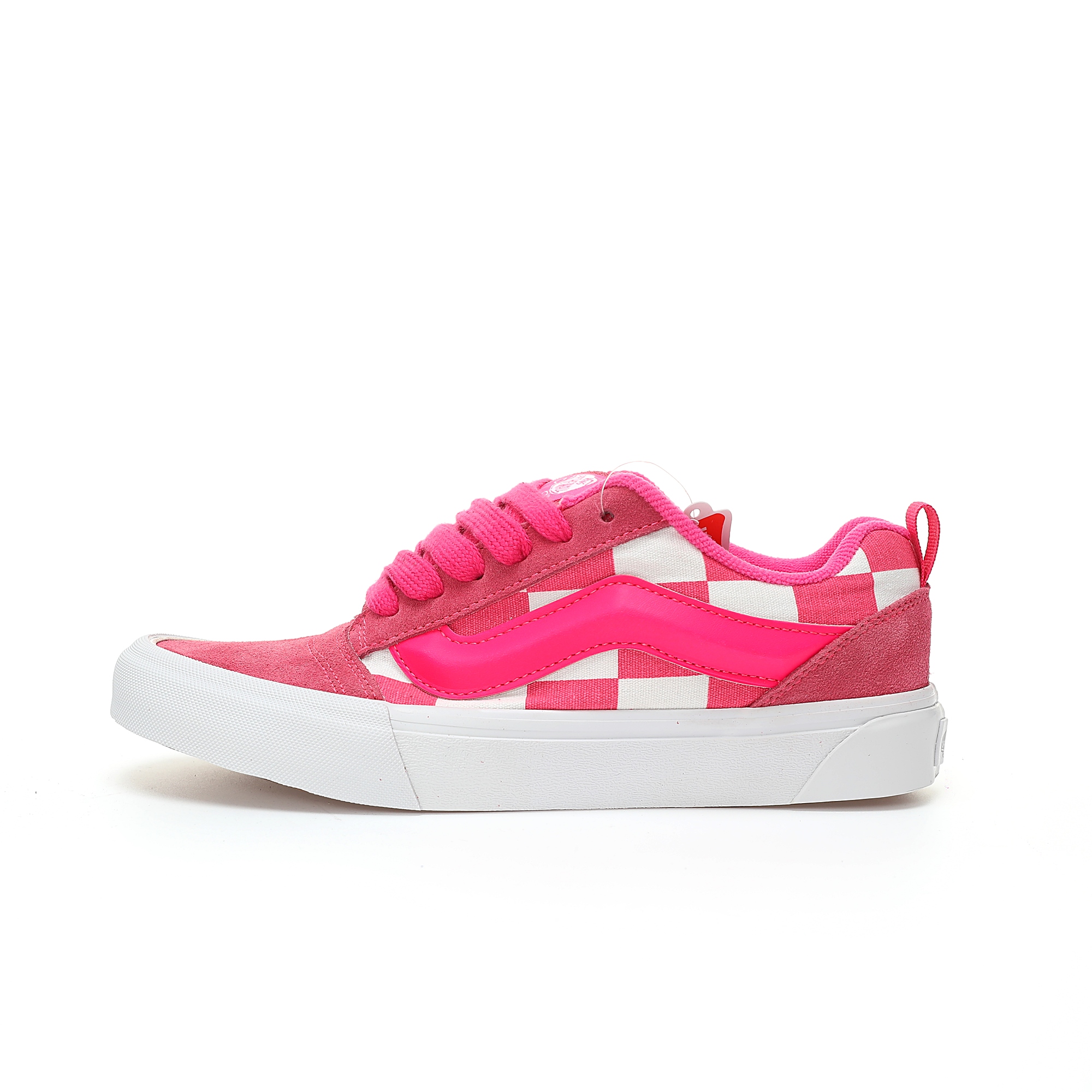 Vans Knu Skool Checkerboard Mens Womens - Pink/White VN0009QCYU2-1 Shoes