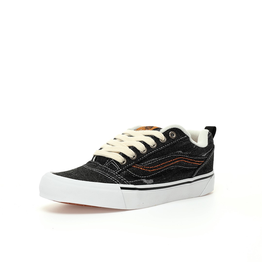 Vans Knu Skool Denim Mens Womens - Black/White VN0007QDBA5-1 Shoes