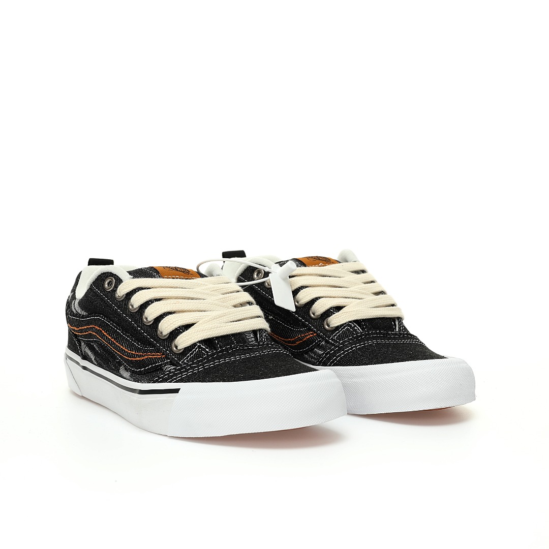 Vans Knu Skool Denim Mens Womens - Black/White VN0007QDBA5-1 Shoes