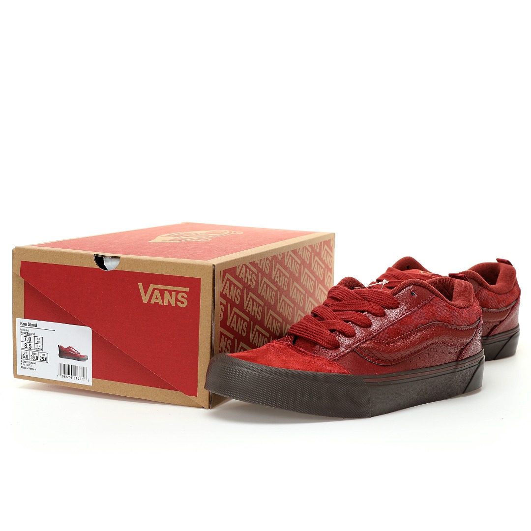 Vans Knu Skool Mens Womens - Red/Gum VN0009QC02Y-1 Shoes