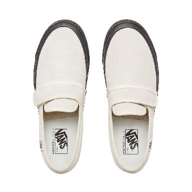 Vans Suede Anaheim Factory Slip-On 47 V Classic Mens Womens - (Anaheim Factory) Og White/Black VA3MVAUCY Shoes