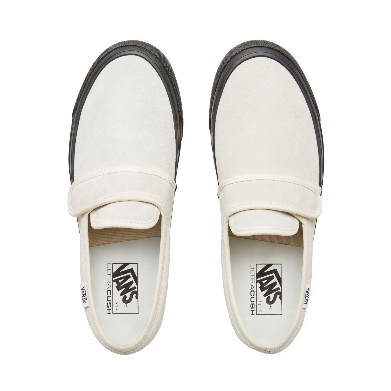 Vans Suede Anaheim Factory Slip-On 47 V Classic Mens Womens - (Anaheim Factory) Og White/Black VA3MVAUCY Shoes