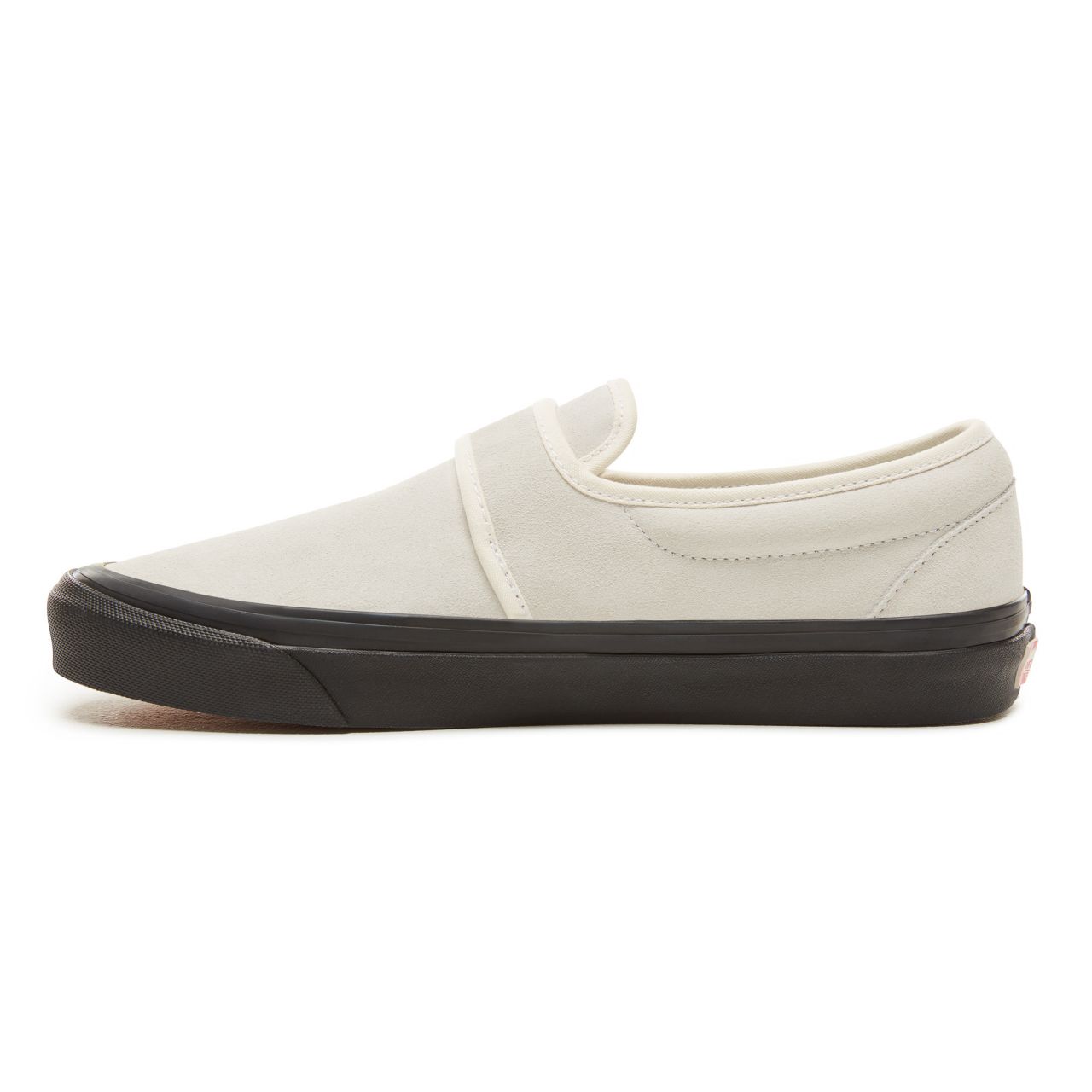 Vans Suede Anaheim Factory Slip-On 47 V Classic Mens Womens - (Anaheim Factory) Og White/Black VA3MVAUCY Shoes