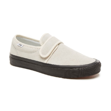 Vans Suede Anaheim Factory Slip-On 47 V Classic Mens Womens - (Anaheim Factory) Og White/Black VA3MVAUCY Shoes