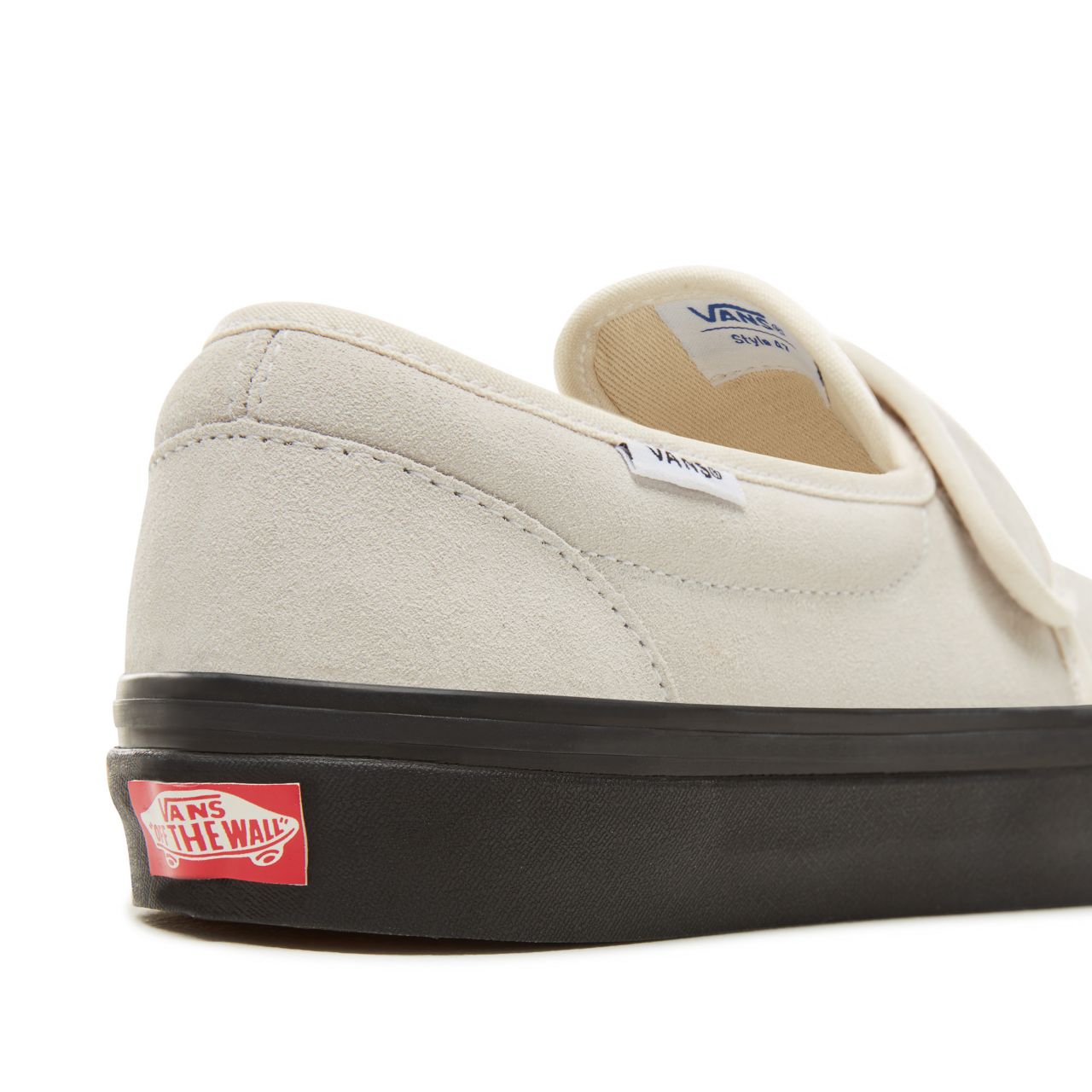 Vans Suede Anaheim Factory Slip-On 47 V Classic Mens Womens - (Anaheim Factory) Og White/Black VA3MVAUCY Shoes